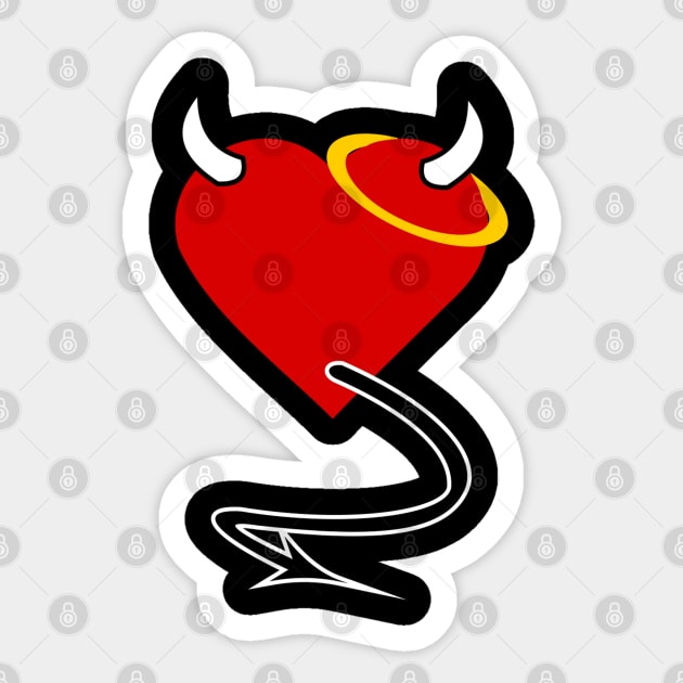 Evil Love Heart 02 Black Sticker by Korvus78